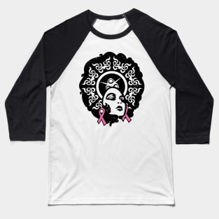 'Pink Ribbon Black Women' Breast Cancer Gift Baseball T-Shirt